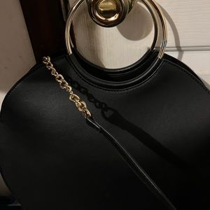 Black and white handbag